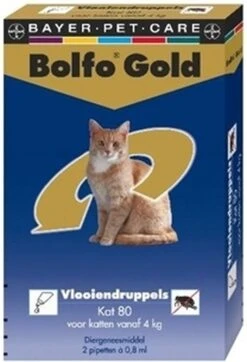 Bayer Bolfo Gold 80 Anti Vlooienmiddel - Kat - >4 Kg - 2 Pipetten 10 Bayer Bolfo Gold 80 Anti Vlooienmiddel - Kat - >4 Kg - 2 Pipetten -Kattenproducten 818x1200 2