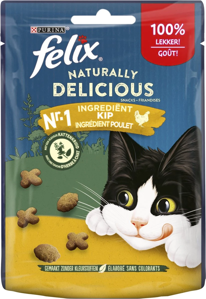 Felix Naturally Delicious Kip & Catnip - Kattensnacks - 8 X 50g 5 Felix Naturally Delicious Kip & Catnip - Kattensnacks - 8 X 50g - Afbeelding 3