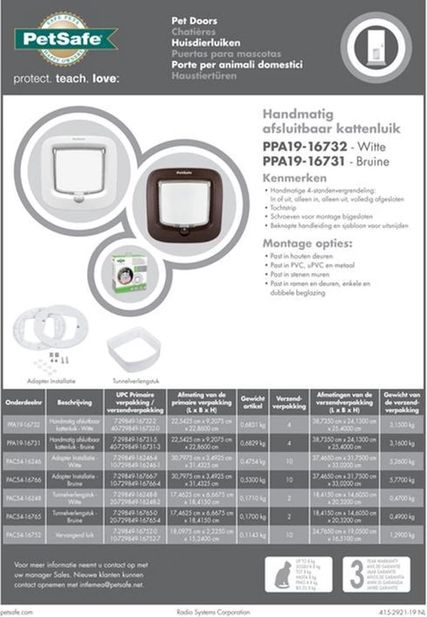 PetSafe 300 Deluxe Kattenluik - M - Ø 25.2 Cm - Wit 6 PetSafe 300 Deluxe Kattenluik - M - Ø 25.2 Cm - Wit - Afbeelding 4