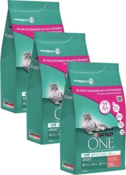 Purina One Adult Zalm&Granen - Kattenvoer - 3 X 1.5 Kg