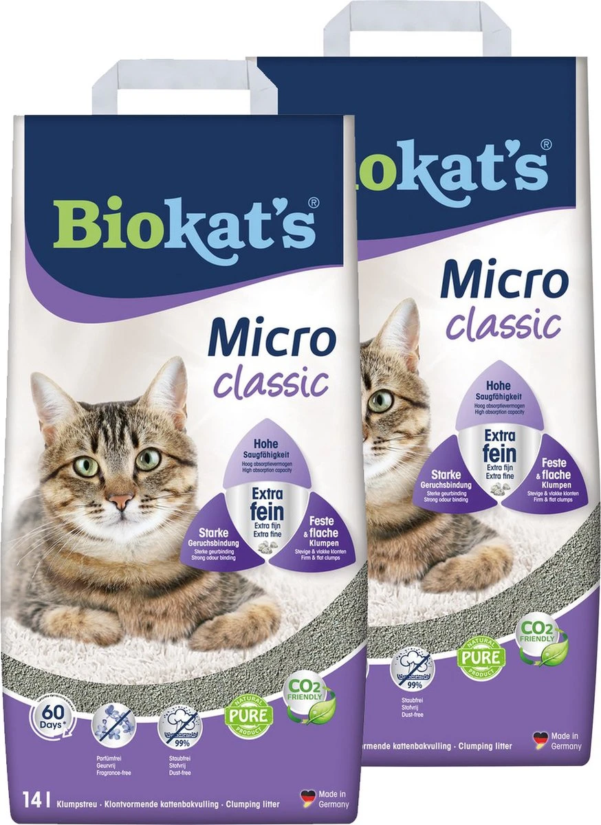 Biokat's Micro Classic Lentegeur - Kattenbakvulling - 2 X 14 L 3 Biokat's Micro Classic Lentegeur - Kattenbakvulling - 2 X 14 L