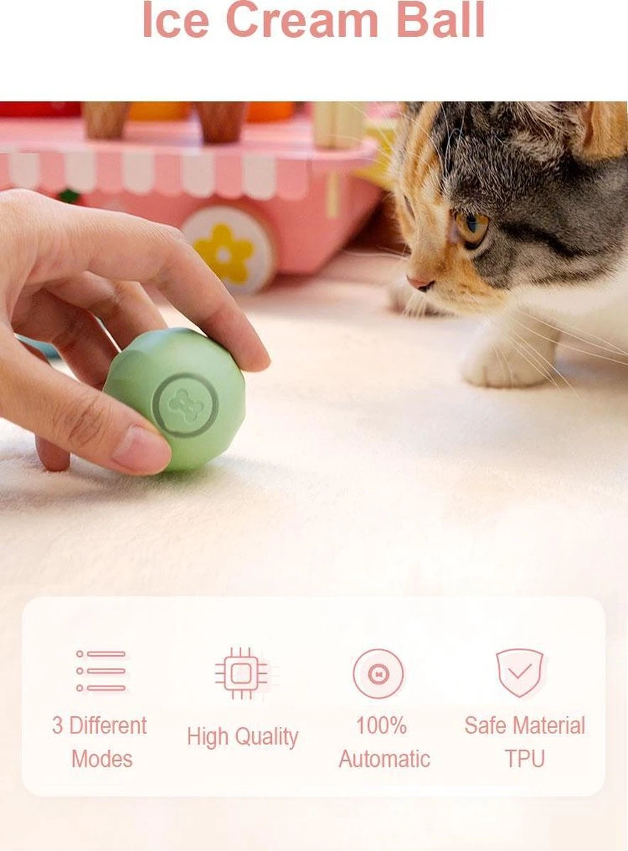 Cheerble | Mini Bal 3.0 | Roze | Zelf Rollende Bal Voor Katten | 3 Automatische Speelmodi | Interactief En Intelligentie Kattenspeelgoed | Kattenspeeltje 7 Cheerble | Mini Bal 3.0 | Roze | Zelf Rollende Bal Voor Katten | 3 Automatische Speelmodi | Interactief En Intelligentie Kattenspeelgoed | Kattenspeeltje - Afbeelding 5