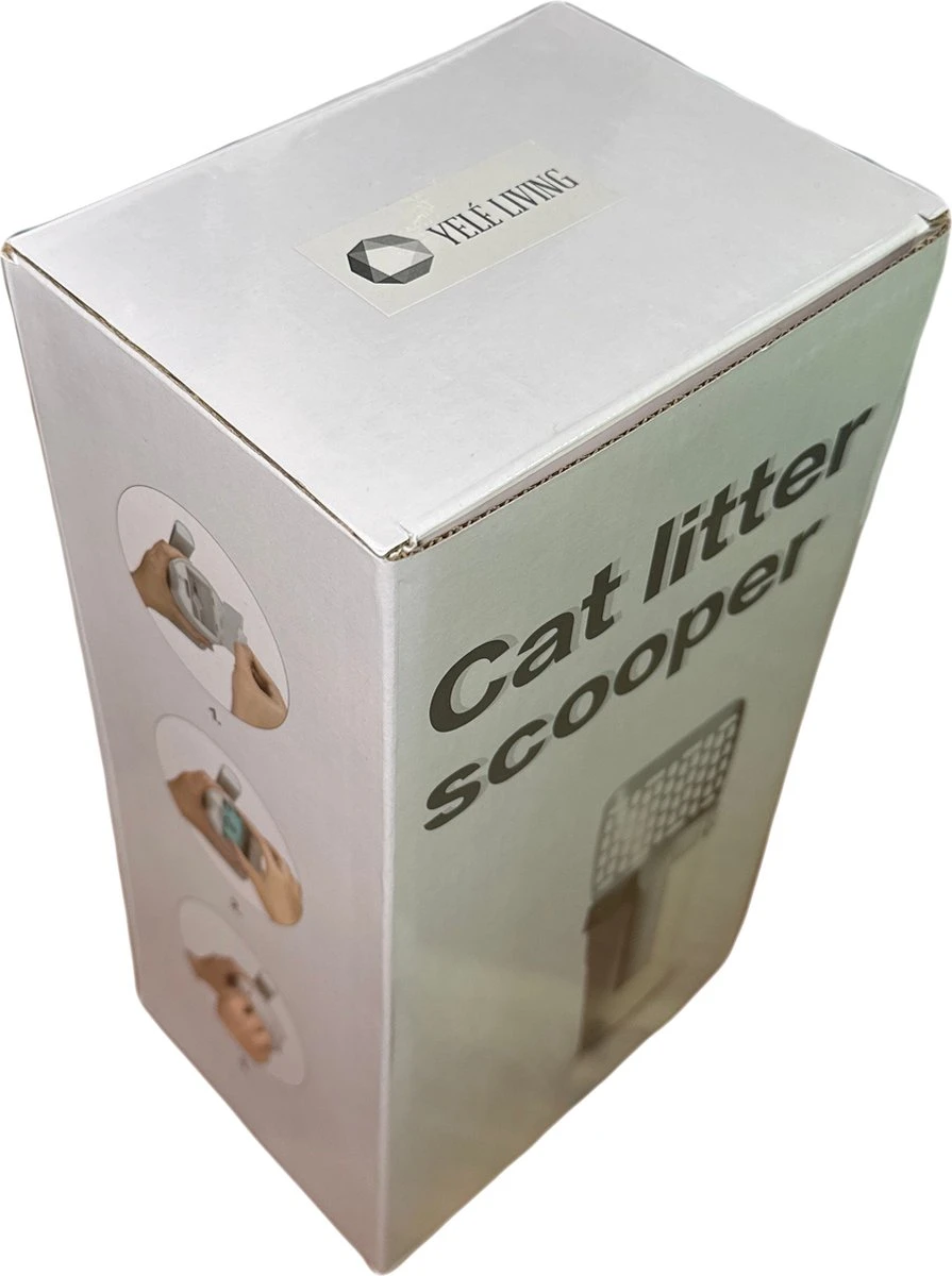 YELÉ LIVING – Kattenbakschep – Haarverwijderaar - Cat Litter Scoop – Kattenbakschep Met Container – Katten – Kattenbak – Grijs/wit – Kattenbak Schep – Grind – Kattengrind – Kattenbak Grind – Poep Zakjes – Afvalcontainer - All-in-1 Kattenbakschep 7 YELÉ LIVING – Kattenbakschep – Haarverwijderaar - Cat Litter Scoop – Kattenbakschep Met Container – Katten – Kattenbak – Grijs/wit – Kattenbak Schep – Grind – Kattengrind – Kattenbak Grind – Poep Zakjes – Afvalcontainer - All-in-1 Kattenbakschep - Afbeelding 6