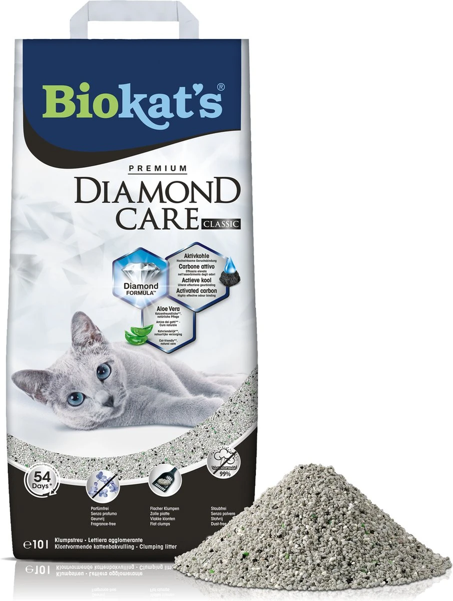 Biokat's Diamond Care Classic - 10 L - Kattenbakvulling - Klontvormend - Zonder Geur - Aktieve Kool 3 Biokat's Diamond Care Classic - 10 L - Kattenbakvulling - Klontvormend - Zonder Geur - Aktieve Kool