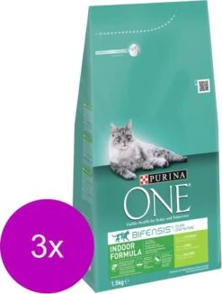 Purina One Indoor Formula Kalkoen - Kattenvoer - 3 X 1.5 Kg -Kattenproducten 908x1200 1