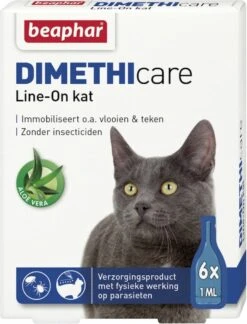 Beaphar DIMETHIcare Line On Kat - Vlooienbestrijding - 6 Pipetten -Kattenproducten 915x1200