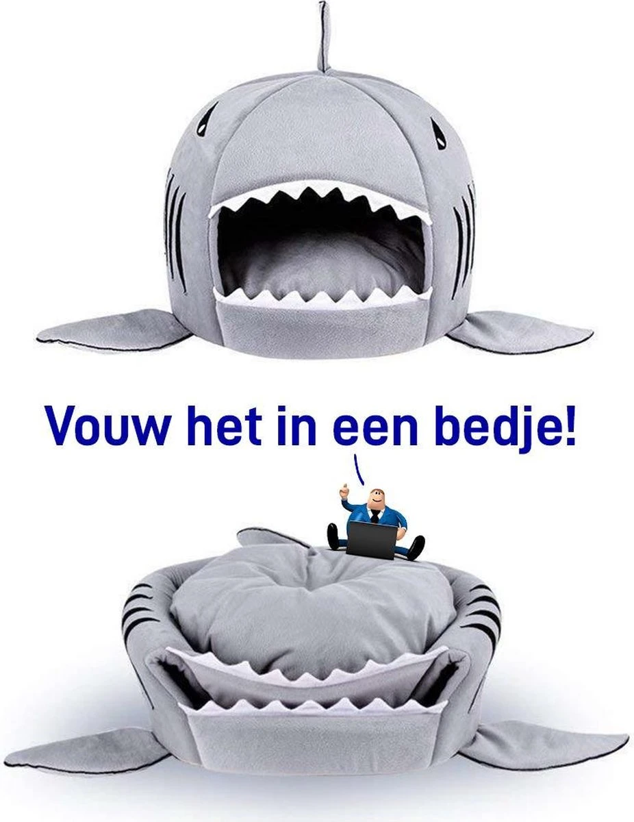 MikaMax Haai Hondenmand - Kattenmand - Dierenmand - Huisdierkussen - Mand Of Bed - Origineel - Extra Zacht Materiaal - 42 X 42 X 36 Cm 6 MikaMax Haai Hondenmand - Kattenmand - Dierenmand - Huisdierkussen - Mand Of Bed - Origineel - Extra Zacht Materiaal - 42 X 42 X 36 Cm - Afbeelding 4