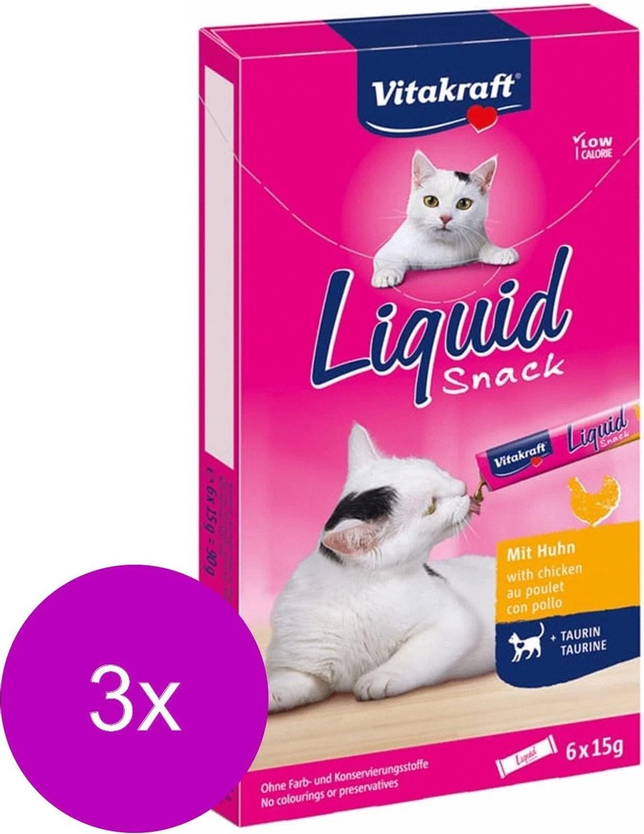 Vitakraft Cat Liquid Snack 6 Stuks - Kattensnack - 3 X Kip 5 Vitakraft Cat Liquid Snack 6 Stuks - Kattensnack - 3 X Kip - Afbeelding 3