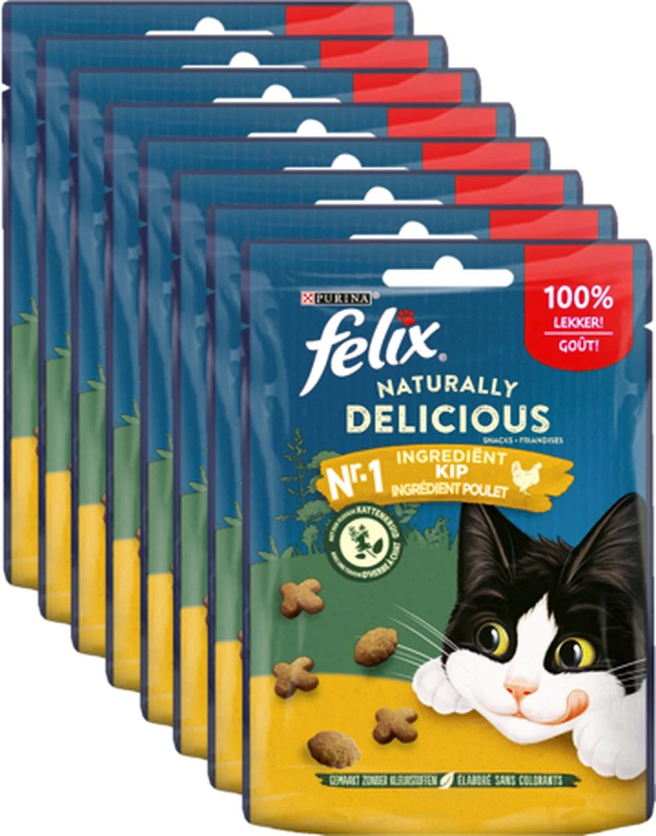 Felix Naturally Delicious Kip & Catnip - Kattensnacks - 8 X 50g 4 Felix Naturally Delicious Kip & Catnip - Kattensnacks - 8 X 50g - Afbeelding 2