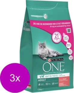 Purina One Adult Zalm&Granen - Kattenvoer - 3 X 1.5 Kg 6 Purina One Adult Zalm&Granen - Kattenvoer - 3 X 1.5 Kg -Kattenproducten 950x1200