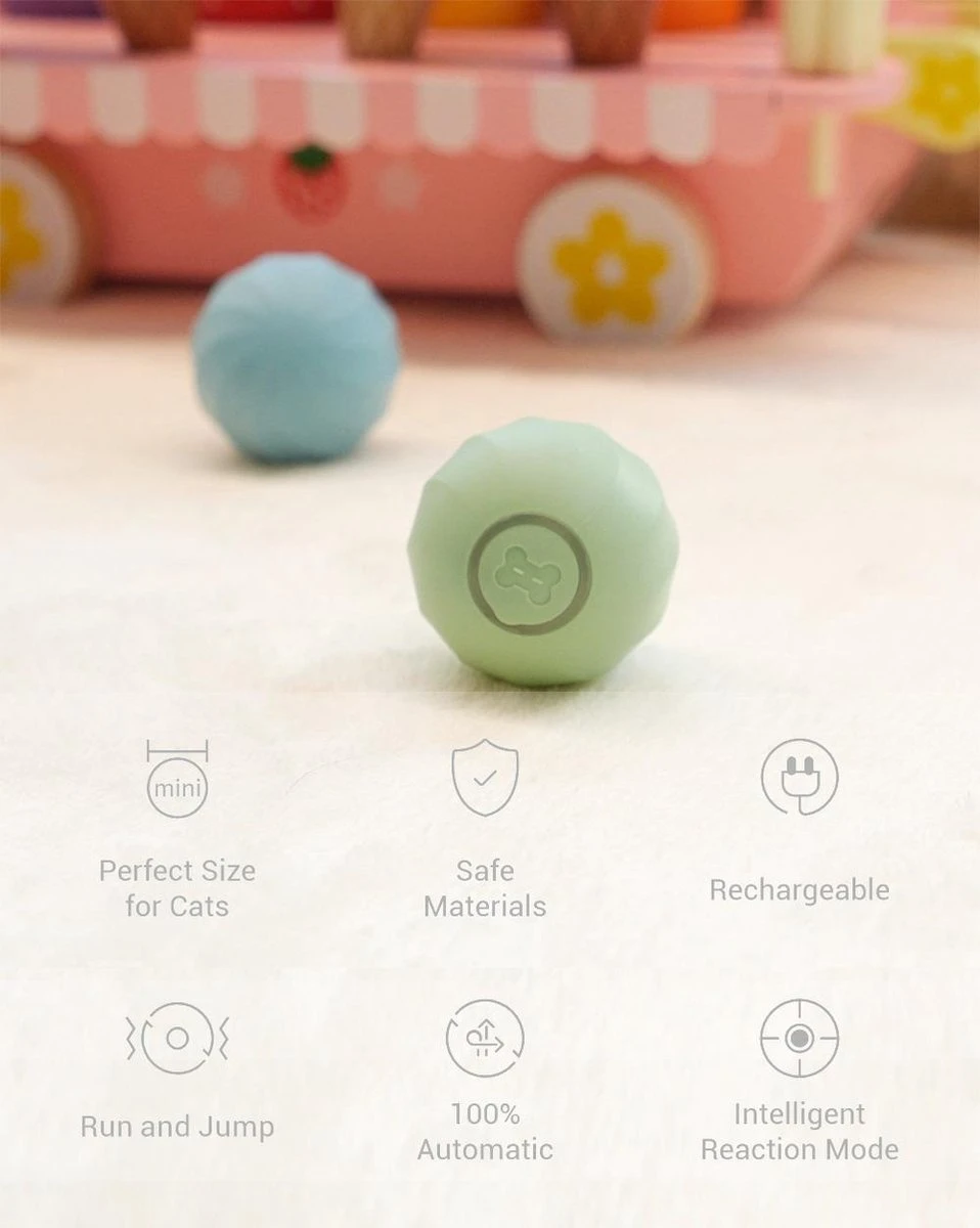 Cheerble | Mini Bal 3.0 | Roze | Zelf Rollende Bal Voor Katten | 3 Automatische Speelmodi | Interactief En Intelligentie Kattenspeelgoed | Kattenspeeltje 8 Cheerble | Mini Bal 3.0 | Roze | Zelf Rollende Bal Voor Katten | 3 Automatische Speelmodi | Interactief En Intelligentie Kattenspeelgoed | Kattenspeeltje - Afbeelding 6