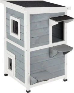 Relaxdays Kattenhuis Buiten - Groot Kattenhok Binnen - Hoog Kattenmeubel Grijs Hout - Tuin 14 Relaxdays Kattenhuis Buiten - Groot Kattenhok Binnen - Hoog Kattenmeubel Grijs Hout - Tuin -Kattenproducten 960x1200 2