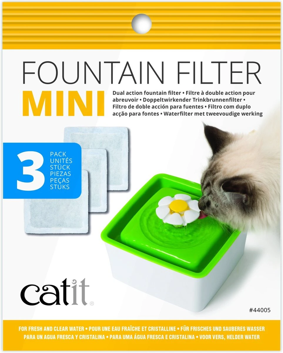 Catit Filters Drinkfontein Mini - Kanttendrinkbak - 15x12x2.5 Cm Wit 3 Stuks 5 Catit Filters Drinkfontein Mini - Kanttendrinkbak - 15x12x2.5 Cm Wit 3 Stuks - Afbeelding 3