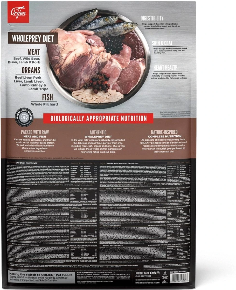 Orijen Regional Red Cat - Kattenvoer - 5.4 Kg 9 Orijen Regional Red Cat - Kattenvoer - 5.4 Kg - Afbeelding 7