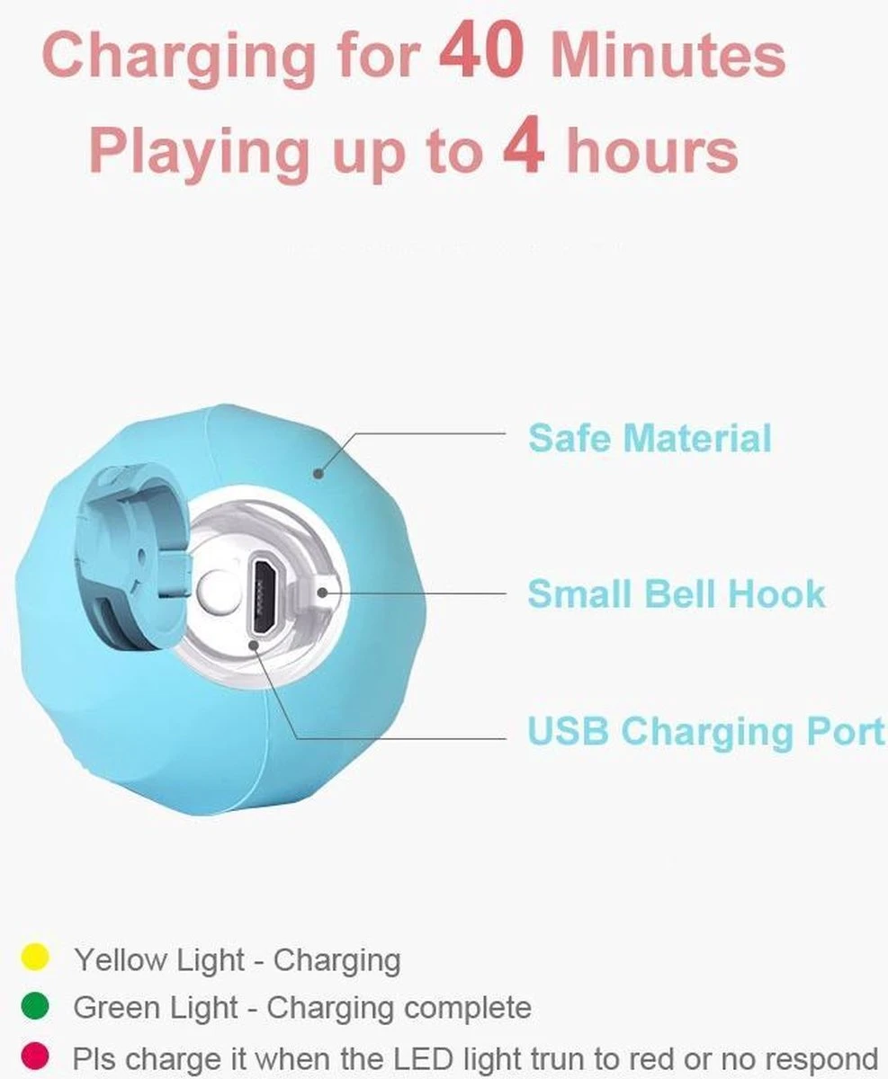 Cheerble | Mini Bal 3.0 | Roze | Zelf Rollende Bal Voor Katten | 3 Automatische Speelmodi | Interactief En Intelligentie Kattenspeelgoed | Kattenspeeltje 11 Cheerble | Mini Bal 3.0 | Roze | Zelf Rollende Bal Voor Katten | 3 Automatische Speelmodi | Interactief En Intelligentie Kattenspeelgoed | Kattenspeeltje - Afbeelding 9