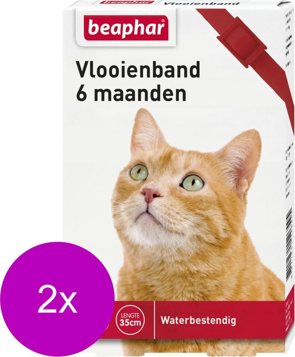 Beaphar Vlooienband 6 Maanden Kat 35 Cm - Anti Vlooienmiddel - 2 X Rood 5 Beaphar Vlooienband 6 Maanden Kat 35 Cm - Anti Vlooienmiddel - 2 X Rood - Afbeelding 3